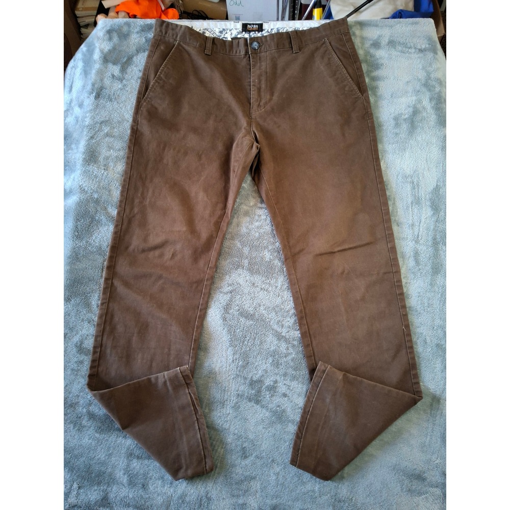 Hugo Boss Orange Label Mens Chino Pants Brown Straight Leg‎ Size 34x27